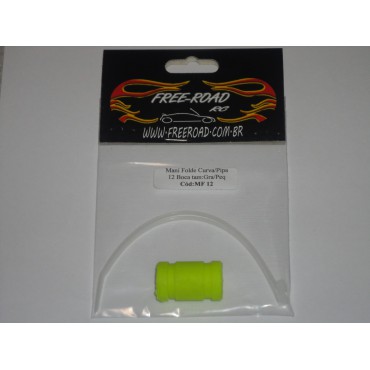 MANI FOLDE CURVA / PIPA 12 JUNÇÃO BOCA ESCAPE TAM GRANDE PEQUENO AUTO 1/10 AMARELO MF12A 